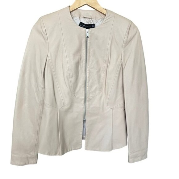 NWT Zara 100% Sheep Leather Jacket Front Zip Women Size Small - Picture 3 of 13